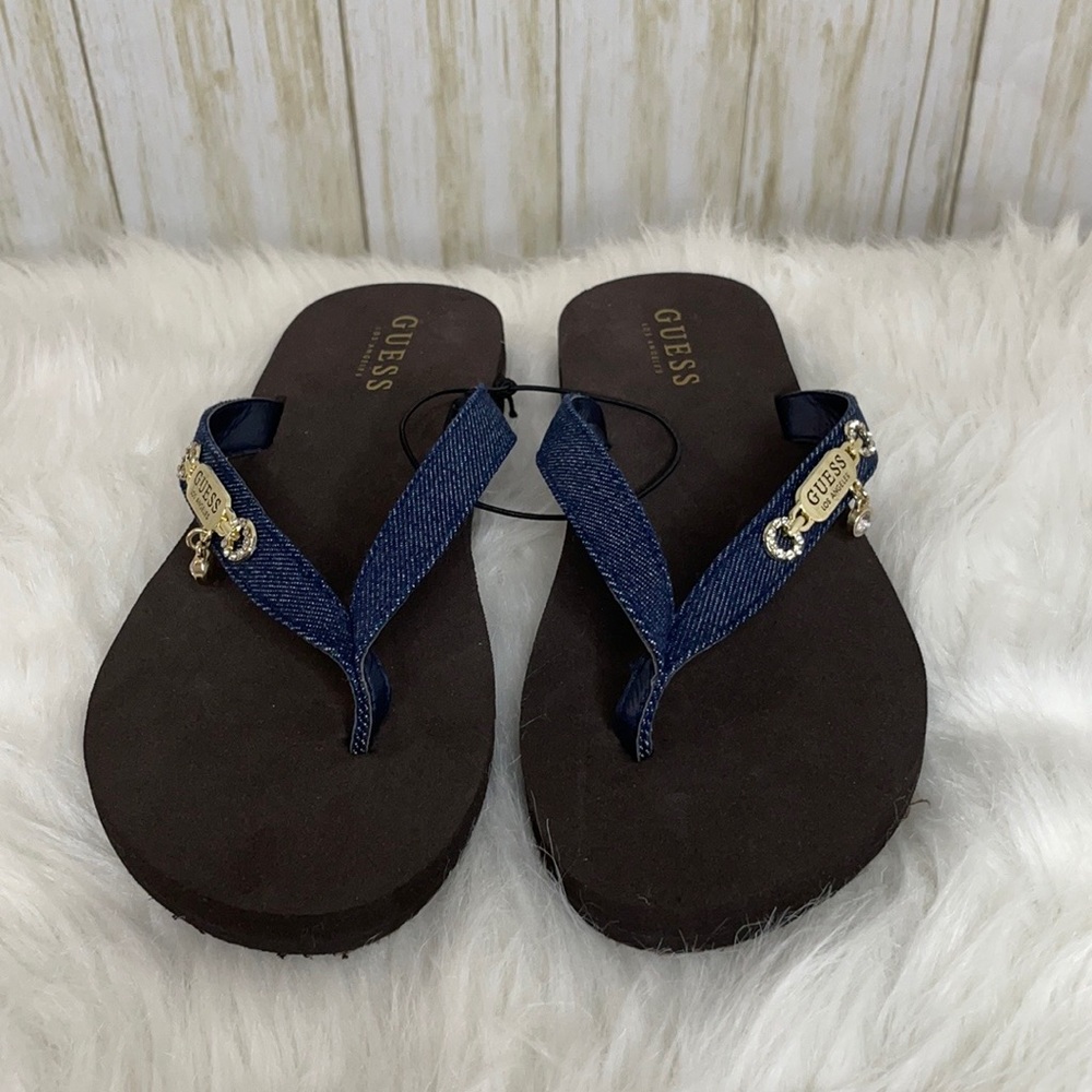 Guess women jeans flip flop sandals size 6M